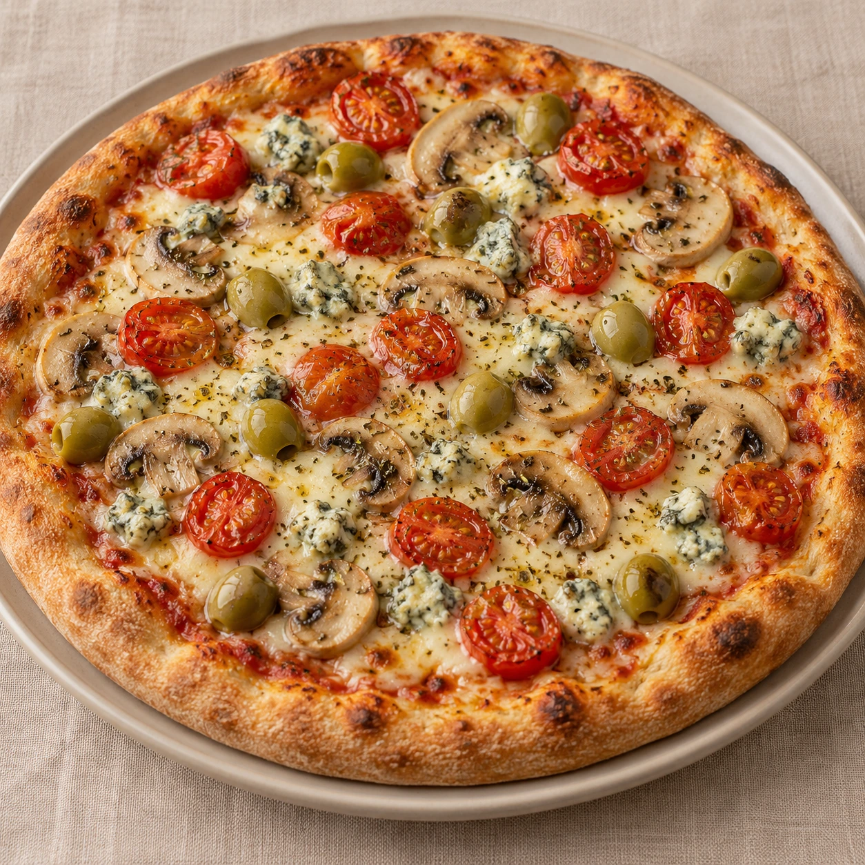 Imagem ilustrativa de pizza Tomate Cereja